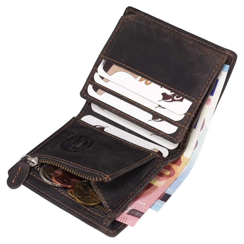 Small Luxury Leather Mini Wallet with RFID Protection - Space