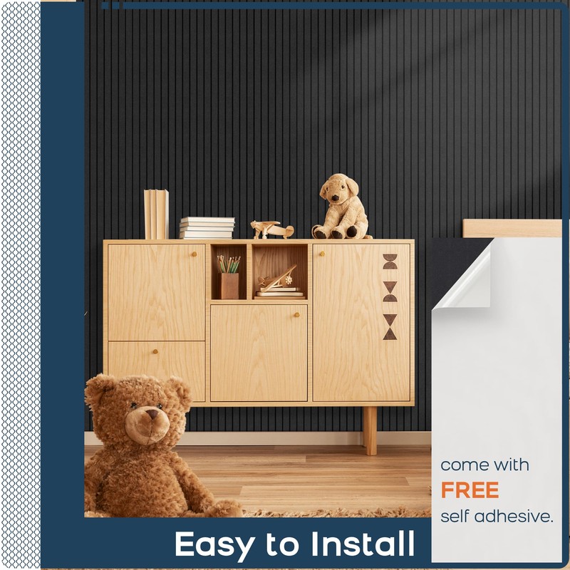 BUBOS 6 Pack Large Acoustic Panels,48x12Inch SoundProof Panels for Walls,Self