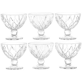 Red Co. Classic Footed Dessert Cups, Premium Crystal Clear Glass Ice Cream Bowls - Perfect for Parfait Fruit Salad or Pudding, Set of 6, 9 OZ
