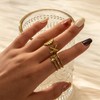Shell Starfish Ring for Women Adjustable Boho Seashell Ring Gold