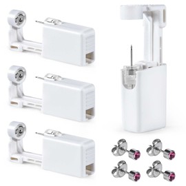 OBTANIM 4 Pack Ear Piercing Gun Disposable Sterile Nose Piercing Kit Safety Tool With Ear Stud Piercing Kit (Pink)