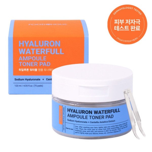 Foodaholic Hyaluronic Waterful Ampoule Toner Pads 70 Sheets (120ml) /
