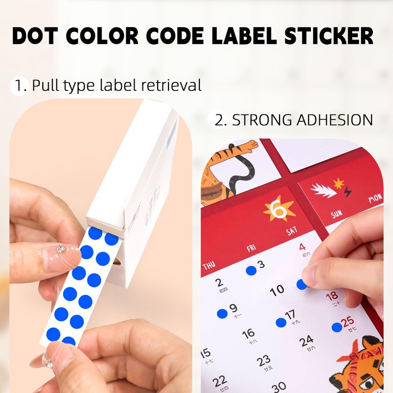 PARLAIM 1/4 Inch Circle Sticker Labels,1000 Stickers Round Color Coding