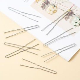 QIUTIMIY 200 Pcs 2.4 Inch U-Shaped Bobby Pins Silver Metal Hair Pins Hair Accessories for Women Stylists Hair Sticks Girl