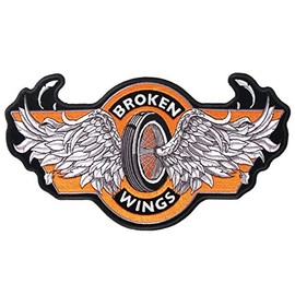 Hot Leathers Broken Wings Patch (Multicolor, 4" Width x 2" Height)