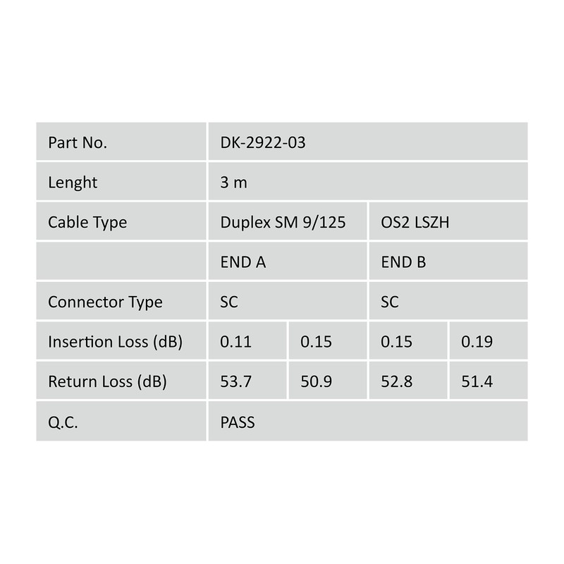 Digitus DK-2922 – 03 Fiber Optic Cable – Fiber Optic