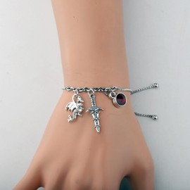 UJIMS4th Wing Merch Bookish Dragon Rider Necklace Fantasy Book Lover Gifts Dragon Lover Gift Dark Romance Reader Gift (FourthWingBracelet)