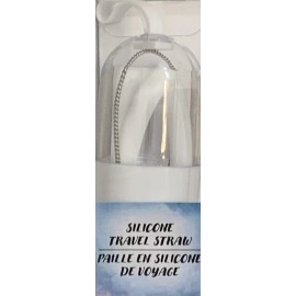 Unbranded Reusable Silicone Straw With Travel Case and Cleaning Brush.  NEW