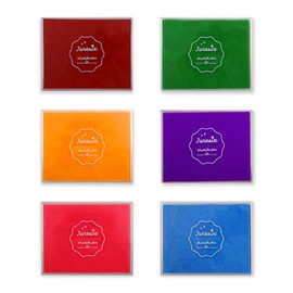 6 Colors Large Scrapbooking Ink Pads, Washable Craft Stamp Pads for Drawing Learning Education, Colorful DIY Finger Ink Pads for Rubber Stamps, Wood Fabric, Card Making (Style 1)