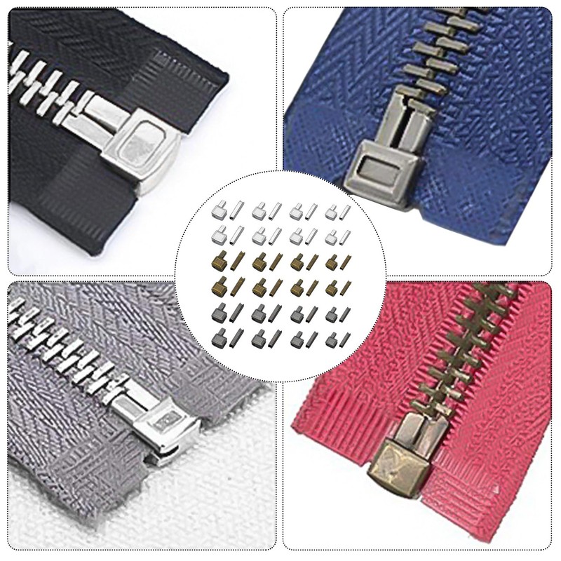 48 Pcs Zip Repair Kit, Metal Replacement Zip，Zip Latch Head