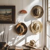 HUANGSTY 2-Pack Wall-Mounted Wooden Hat Rack| Non-Damage Brim Design Keeps