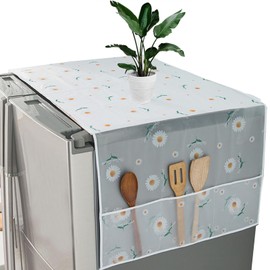 RWOORA Refrigerator Dust Cloth,multipurpose Proof Cover Washing Machine Waterproof Cover With Storage Pockets Bags,for Oven,dishwasher,kitchen Appliances