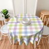 BETGINY Easter Plaid Round Tablecloth 70 Inch,Spring Coloring Checkered Table