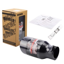 3 Inch Black Exhaust Tip, Richeer Universal 3" Inside Diameter Diesel Exhaust Tailpipe Tip, 3 x 4.5 x 9 Clamp On Design with Ball End L Wrench