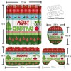 BUSOIYOU 4 Pcs Merry Christmas Shower Curtain Sets with Non