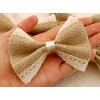 Summer-Ray 10pcs Handmade Burlap Bow with Lace