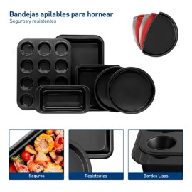 Charola Moldes Para Hornear Postres Cupcakes Juego De 6 Pzas