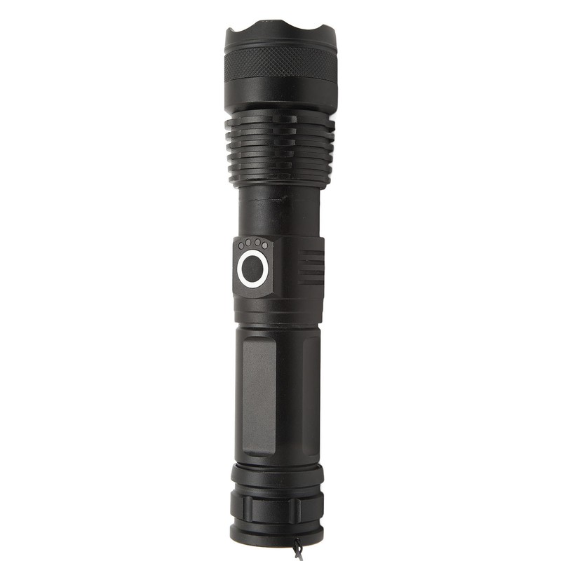 Strong Light Flashlight Aluminum Alloy USB Rechargeable Telescopic Zoom White