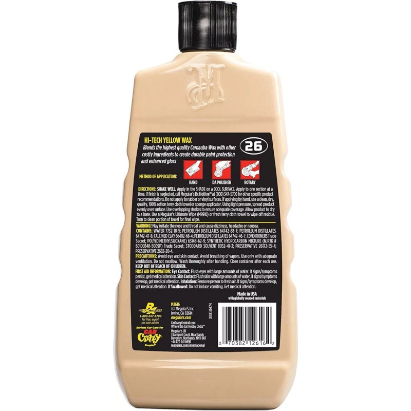 Meguiar's Meguiars Mirror Glaze Hi Tech Yellow Liquid Wax 16