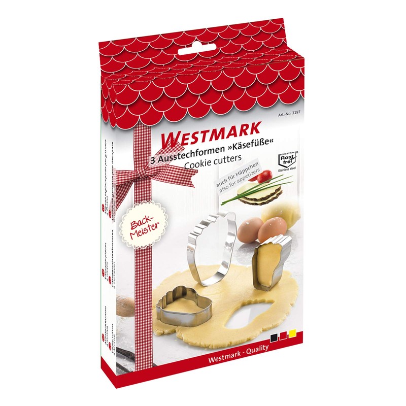 Westmark Ausstechformen-Set, Unterschiedliche Größen, Rostfreier Edelstahl, Käsefüße, 3-tlg., Silber, 31972260