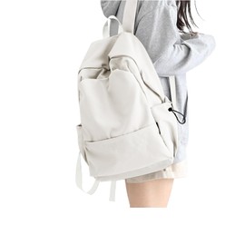 HYC00 School Bag for Girls School Backpack Womens Causal Travel Rucksack for Teenager Girls Boys 15.6 Inch Laptop Backpack Lightweight College Bookbag Daypack Work Bag for Women Men,White L