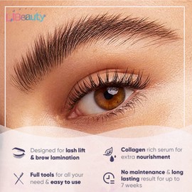 Libeauty Lash Perm Kit, 40PCS Lash Lift Kit & Brow Lamination 2 in 1 Set, 7 Weeks Long-Lasting Curl, Professional & Home Use, Semi-Permanent Curling