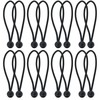 16 PCS Black Bungee Cords with Carabiner Clips,Easy Fix Bungee