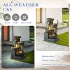 Outdoor 4-Tiers Water Fountain, Garden Cascading Waterfalls Fountain with 4