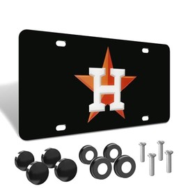 1 Pack 3D License Plate for Astros | Black License Plates for Men