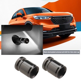 VGOL Set of 4 Car Tyre Valve Stem Caps Stainless Steel Anti-Theft Wheel Tyre Dust Caps Cover with Wrench for Car Bus Truck SUV Motorcycle Bicycle Black