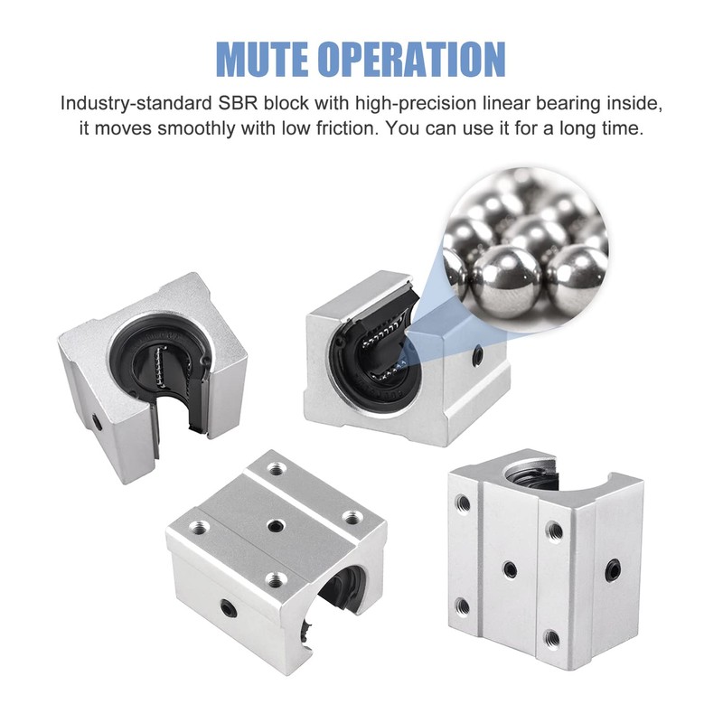 CNCMANS SBR20-800mm Linear Rail Linear Rails and Bearings Kit 2Pcs