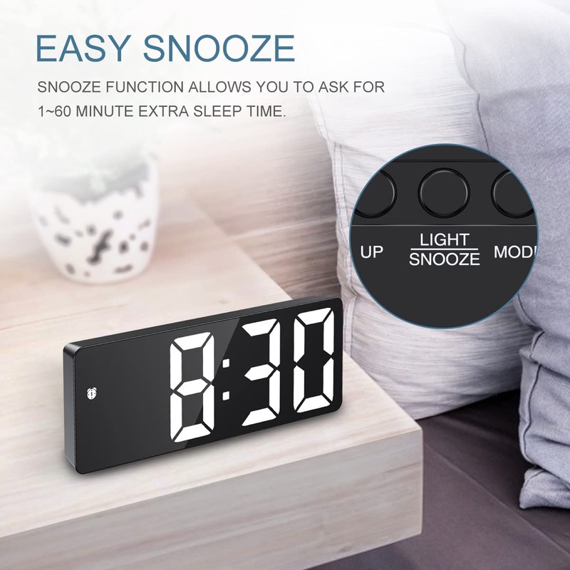Ankilo Alarm Clocks Bedside, Digital Alarm Clock with Temperature Display,