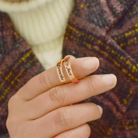 HUASAI Just Breathe Rings for Women Adjustable Heart Promise Ring Inspirational Healing Jewelry Gifts