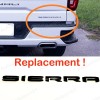 GMC GLOSS BLACK REAR GMC SIERRA 2019-2024 LETTER NAMEPLATE EMBLEM