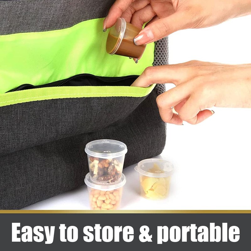 1oz 100 Pieces Small Plastic Containers with Lids, 25ml Small