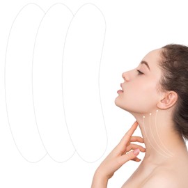 3 Stück Anti-Falten Halsmaske，Falten Am Hals Antifalten Pads，Zornesfalte Pflaster，Dekoltee Pads Antifalten，Jawline Maske，Doppelkinn Straffer，Kinnmaske Wiederverwendbar