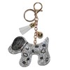 Popfizzy Dog Keychain, Bling Backpack Charm, Rhinestone Bag Charms, Keyring