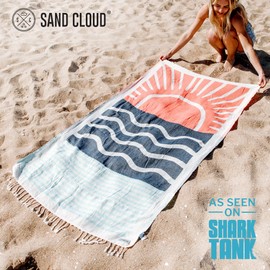 Sand Cloud Turkish Beach Towel - 100% Organic Cotton Turkish Bath Towels - Ultra Soft, Sand Free & Quick Dry Towel for Beach, Pool, or Picnic Blanket- As Seen on Shark Tank - Maui Sunset