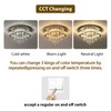 Vinilky Crystal LED Ceiling Light Chandelier, Modern Flush Mount Lighting