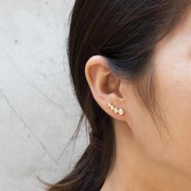 Philip Jones Gold Plated Four Stone Climber Earrings Created With Zircondia® Crystals