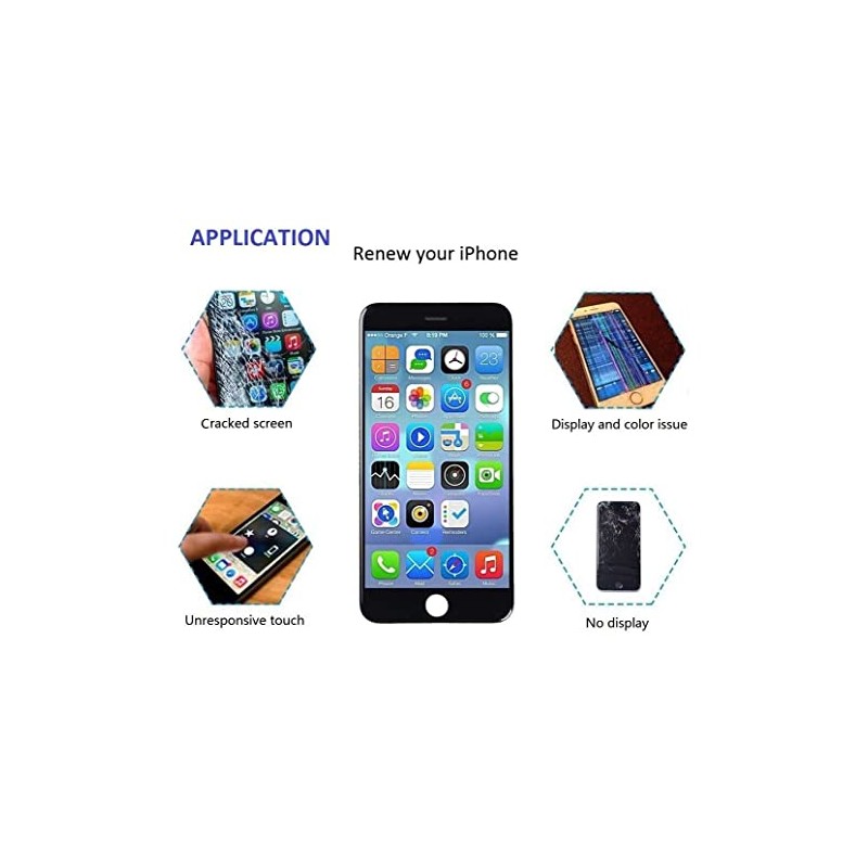 Brinonac for iPhone 6s Screen Replacement Black Touch Display LCD