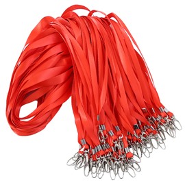 25pcs Red Lanyards for Neck, Nylon Neck Strap Lanyard for Keys ID Cards Name Tags Badge Holders with Swivel Hook Ideal for Staff Student Doctors Visitors