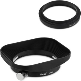 Haoge 43mm Square Metal Lens Hood Shade for Leica D-Lux 8 Camera Accessories Screw-in Lens Hood