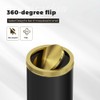 LEASYLIFE Black and Gold Bathroom Trash Can,Bathroom Garbage can with
