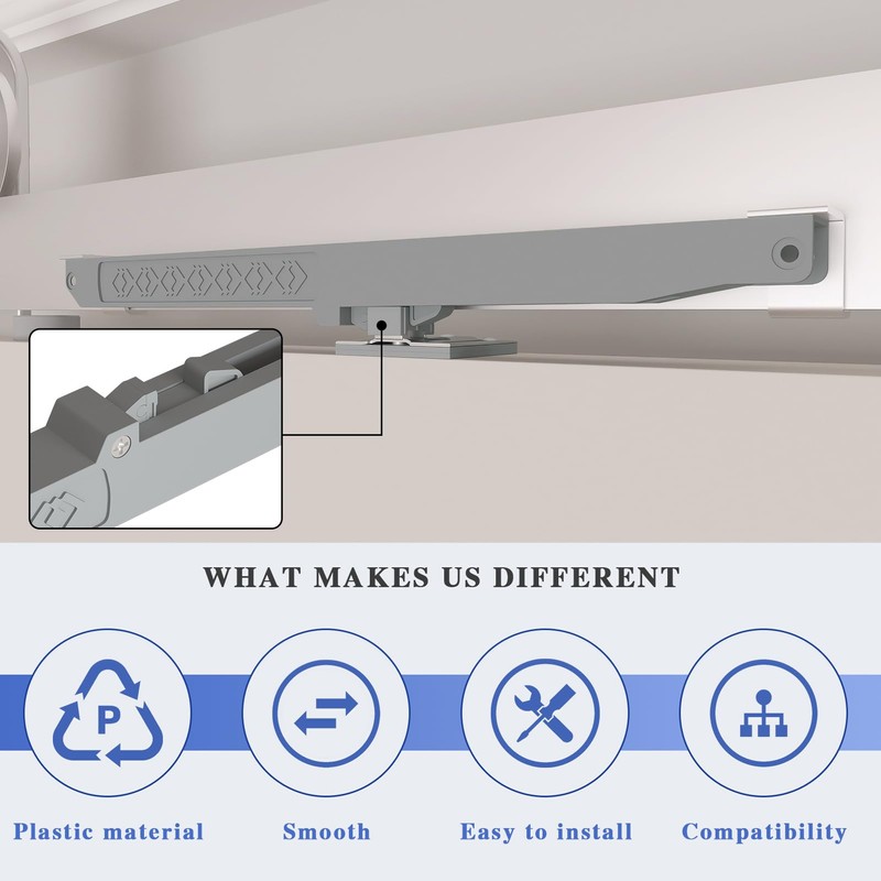 2PCS Barn Door Soft Close Mechanism, Upgraded Universal Weight Compatibility