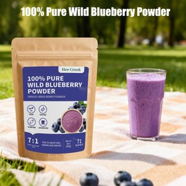 Hee Creek 100% Pure Blueberry Powder 10oz/ 283g Freeze Dried Blueberry Ultra-Fine Fruit Powder for Smoothies & Baking & Beverages & Food Coloring, No Added Sugar & Additives
