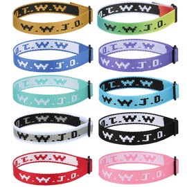 Aospkle 10PCS WWJD Bracelet for Women Men, Christian Gifts Wristbands, WWJD Rubber Bracelets - What Would Jesus Do Bracelet (10 Colors)