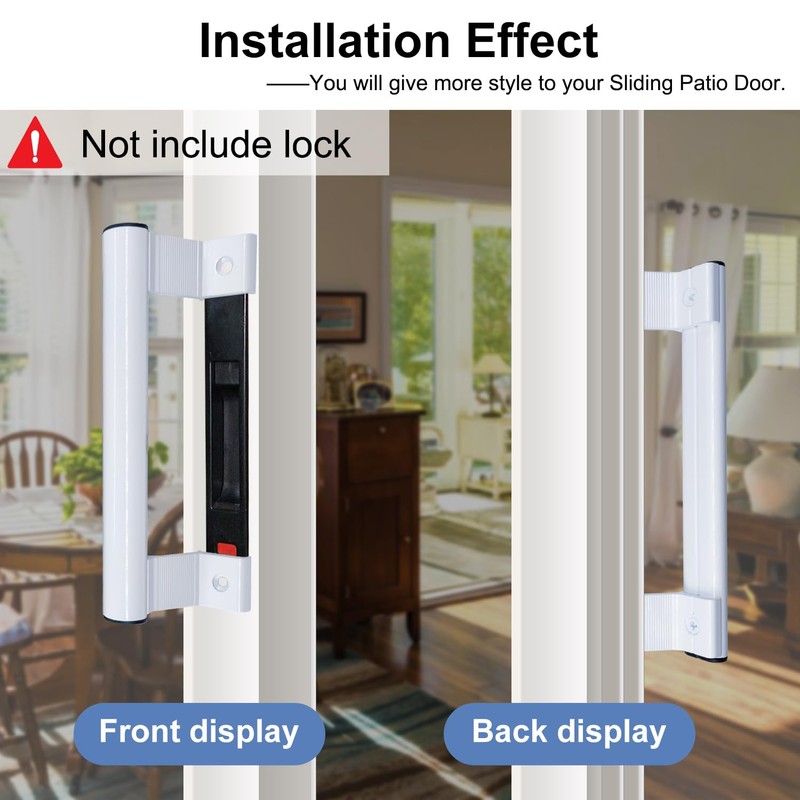 Young Dance Aluminum Sliding Glass Door Pull - 8" White,