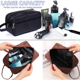 Toiletry Bag for Men, Veyarien Portable Travel Wash Bags, Water-Resistant Shaving Bag Gym Shower Bathroom Bag Dopp Kit Make Up Bag Toiletries Accessories Organizer (Navy Blue)