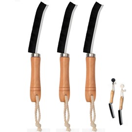 Natural Solid Wood Handle Crevice Cleaning Brushes - 3Pcs Premium Hardwood Grip & Stiff Bristles Gap Brush Scrubber for Tile Grout, Kitchen Cabinets/Windows Groove/Tiles/Faucet Etc.